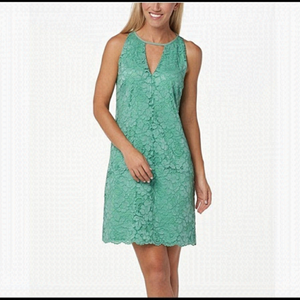 𝅺new Sam Edelman Green Lace Choker Cut Out Shift Dress US M